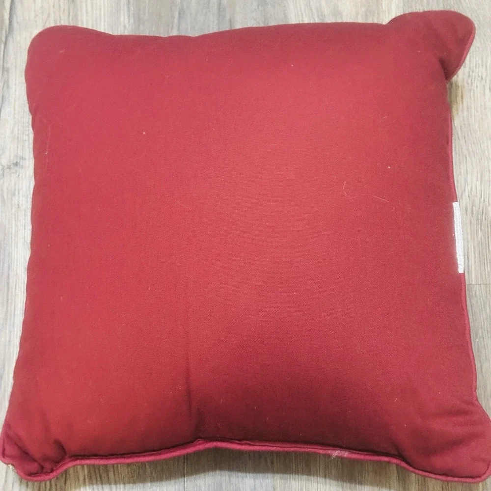Vintage Christmas Tapestry Throw Pillow Santa Workshop Toys Elves 15